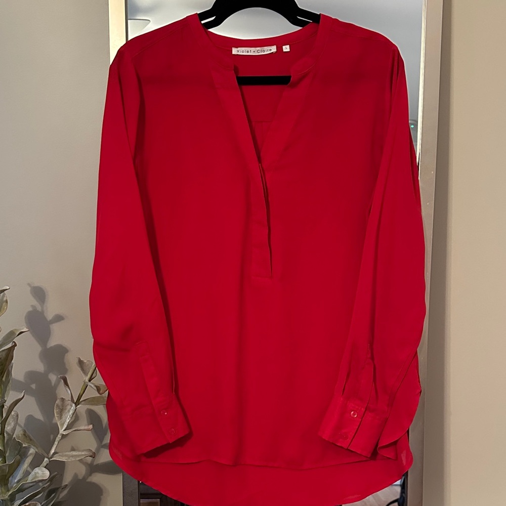Violet & Claire Vibrant Red Blouse